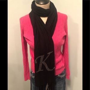 Black BLING Initial K Scarf 🧣